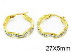 HY Stainless Steel 316L Crystal Hoop Earrings-HY58E0549LG