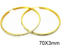 HY Stainless Steel 316L Crystal Hoop Earrings-HY58E0558HHD