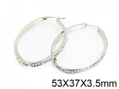 HY Stainless Steel 316L Crystal Hoop Earrings-HY58E1077LL