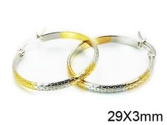 HY Stainless Steel 316L Snap Post Hoop Earrings-HY58E0995JS