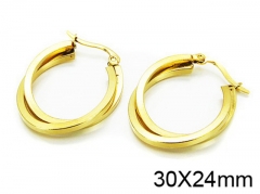 HY Stainless Steel 316L Snap Post Hoop Earrings-HY58E0499MF