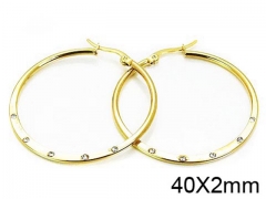 HY Stainless Steel 316L Crystal Hoop Earrings-HY58E0948LA