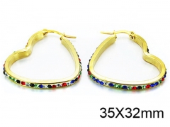 HY Stainless Steel 316L Crystal Hoop Earrings-HY58E0544LL