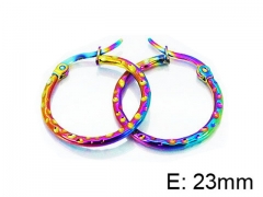 HY Stainless Steel 316L Snap Post Hoop Earrings-HY60E0232HQ