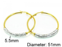 HY Stainless Steel 316L Crystal Hoop Earrings-HY58E0633NL