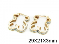 HY Stainless Steel 316L Bear Earrings-HY64E0084HNY