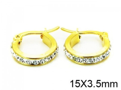 HY Stainless Steel 316L Crystal Hoop Earrings-HY58E0576JMM