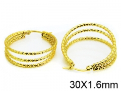 HY Stainless Steel 316L Snap Post Hoop Earrings-HY64E0258MS