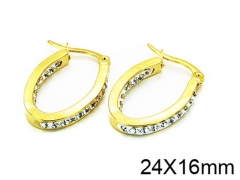 HY Stainless Steel 316L Crystal Hoop Earrings-HY58E0528NZ