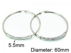 HY Stainless Steel 316L Crystal Hoop Earrings-HY58E0628NL