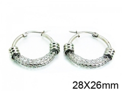 HY Stainless Steel 316L Hollow Hoop Earrings-HY58E1015LS