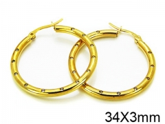 HY Stainless Steel 316L Snap Post Hoop Earrings-HY58E0519LE