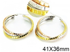 HY Stainless Steel 316L Snap Post Hoop Earrings-HY58E1091NE