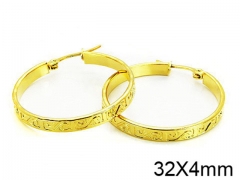 HY Stainless Steel 316L Snap Post Hoop Earrings-HY58E0794IL