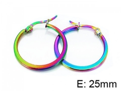 HY Stainless Steel 316L Snap Post Hoop Earrings-HY60E0225HS