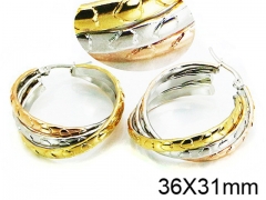 HY Stainless Steel 316L Snap Post Hoop Earrings-HY58E1098NW