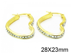 HY Stainless Steel 316L Crystal Hoop Earrings-HY58E0542LS