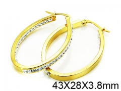 HY Stainless Steel 316L Crystal Hoop Earrings-HY58E0709OQ