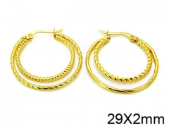 HY Stainless Steel 316L Snap Post Hoop Earrings-HY58E0502LF