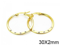 HY Stainless Steel 316L Crystal Hoop Earrings-HY58E0949LZ