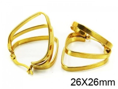 HY Stainless Steel 316L Snap Post Hoop Earrings-HY64E0048PA