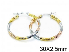 HY Stainless Steel 316L Snap Post Hoop Earrings-HY58E0968LD