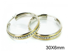 HY Stainless Steel 316L Crystal Hoop Earrings-HY58E1213NR