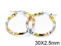 HY Stainless Steel 316L Snap Post Hoop Earrings-HY58E0964LW