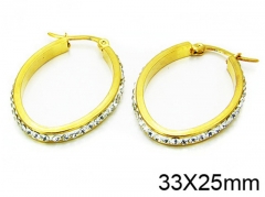 HY Stainless Steel 316L Crystal Hoop Earrings-HY58E0529MA