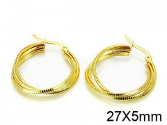 HY Stainless Steel 316L Snap Post Hoop Earrings-HY64E0101HHD