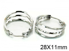 HY Stainless Steel 316L Snap Post Hoop Earrings-HY64E0047PU