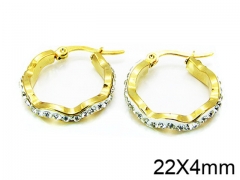 HY Stainless Steel 316L Crystal Hoop Earrings-HY58E0548LE