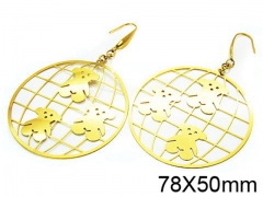 HY Stainless Steel 316L Bear Earrings-HY64E0037HJS