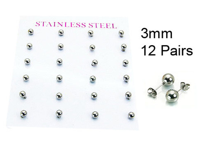 HY Stainless Steel 316L Ball Earrings-HY58E0762HFF