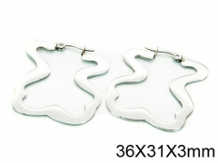 HY Stainless Steel 316L Bear Earrings-HY64E0073HHR