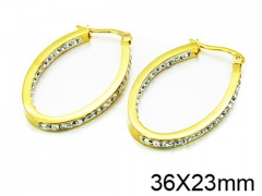 HY Stainless Steel 316L Crystal Hoop Earrings-HY58E0527OE