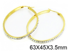 HY Stainless Steel 316L Crystal Hoop Earrings-HY58E1083ML