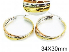 HY Stainless Steel 316L Snap Post Hoop Earrings-HY58E1102NA