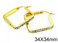 HY Stainless Steel 316L Crystal Hoop Earrings-HY58E0541MS