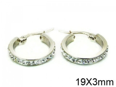 HY Stainless Steel 316L Crystal Hoop Earrings-HY58E0577JLO