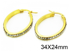 HY Stainless Steel 316L Crystal Hoop Earrings-HY58E0532MS