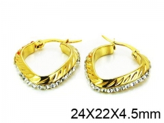 HY Stainless Steel 316L Crystal Hoop Earrings-HY58E0748NE