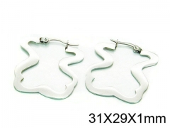 HY Stainless Steel 316L Bear Earrings-HY64E0070HHE