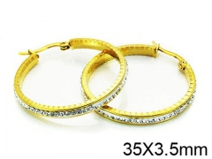 HY Stainless Steel 316L Crystal Hoop Earrings-HY58E0744MG