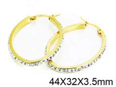 HY Stainless Steel 316L Crystal Hoop Earrings-HY58E1081LL