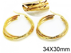 HY Stainless Steel 316L Snap Post Hoop Earrings-HY58E1101LF