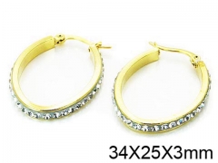 HY Stainless Steel 316L Crystal Hoop Earrings-HY58E0929KL