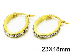 HY Stainless Steel 316L Crystal Hoop Earrings-HY58E0533LW