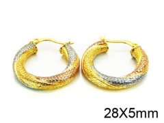 HY Stainless Steel 316L Hollow Hoop Earrings-HY21E0018HKR