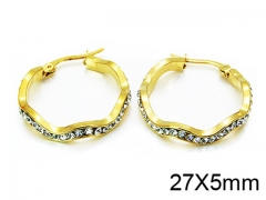 HY Stainless Steel 316L Crystal Hoop Earrings-HY58E0547LL